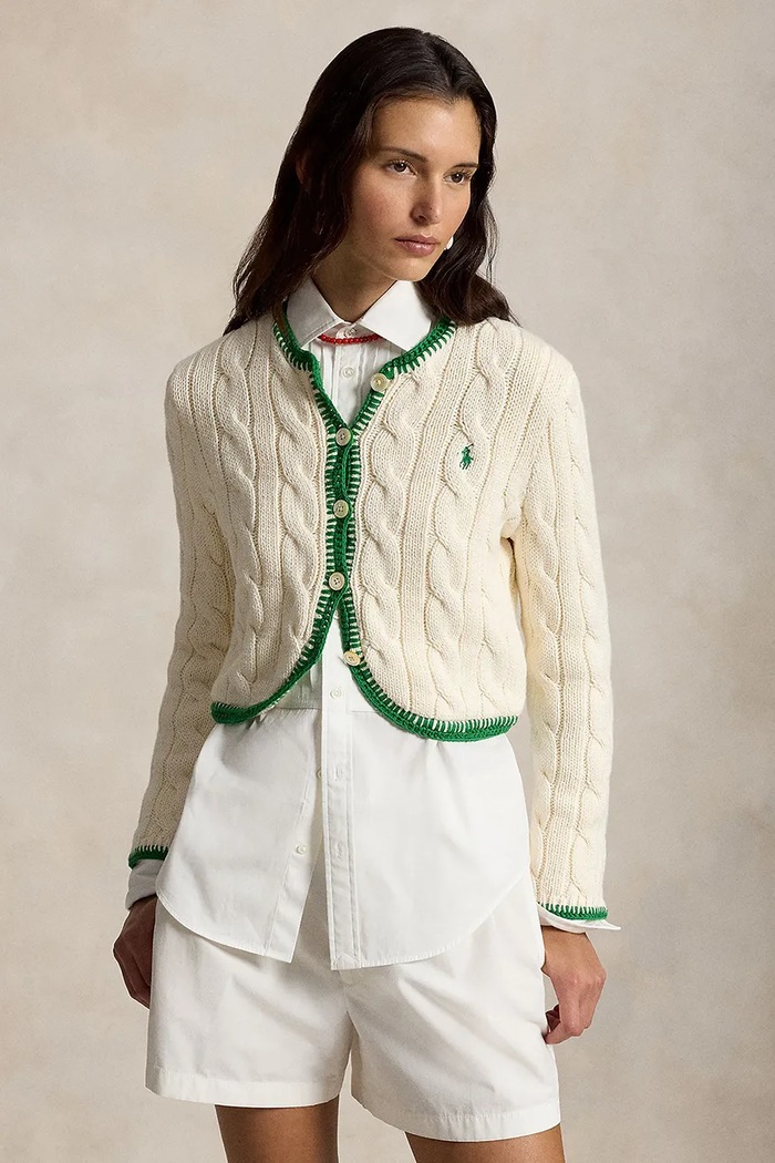 Polo Ralph Lauren Kardigán dámsky bavlnený béžová 211A12716001