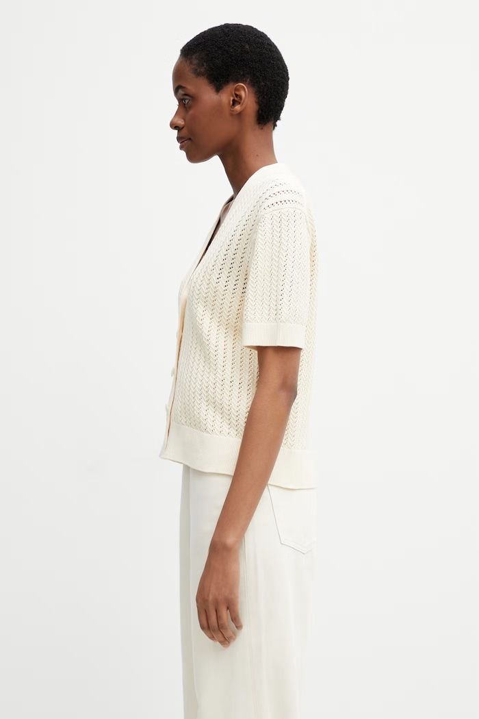 Anine Bing FLYNNE CARDIGAN - CREAM kardigan s bavlnou dámský A.09.11917.IVY1 béžová SS26