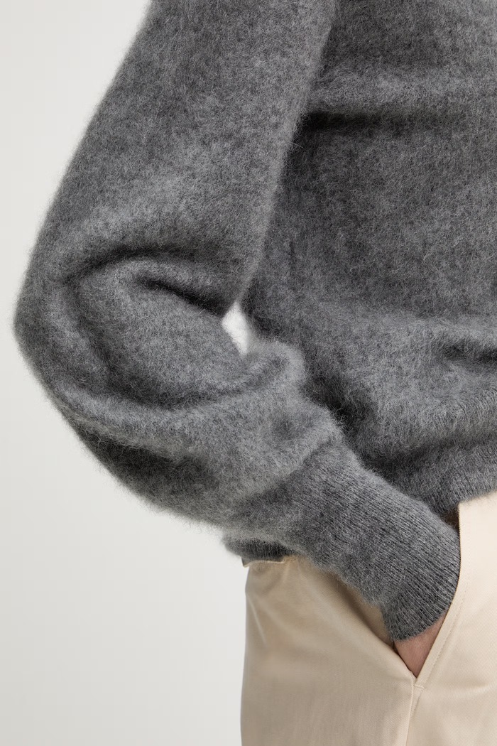 Кашмирен пуловер AllSaints W119KD сив