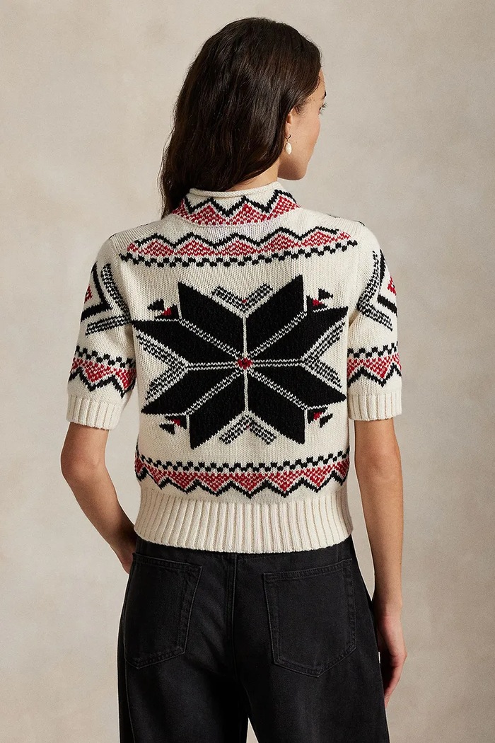Polo Ralph Lauren cu guler înalt femei cu lână 211978319 bej SS26