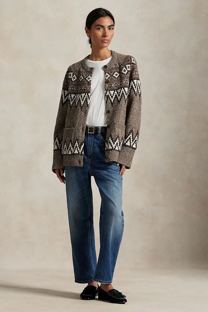 Odzież Polo Ralph Lauren kardigan damski z wełny 211978326 brązowy