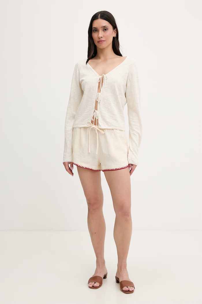 Rip Curl cardigan pentru femei, din bumbac PACIFIC KNIT CARDI 03RWKN bej SS26