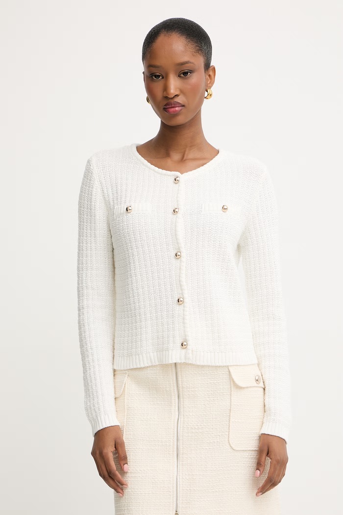 Morgan cardigan pentru femei, din bumbac alb MBOSS