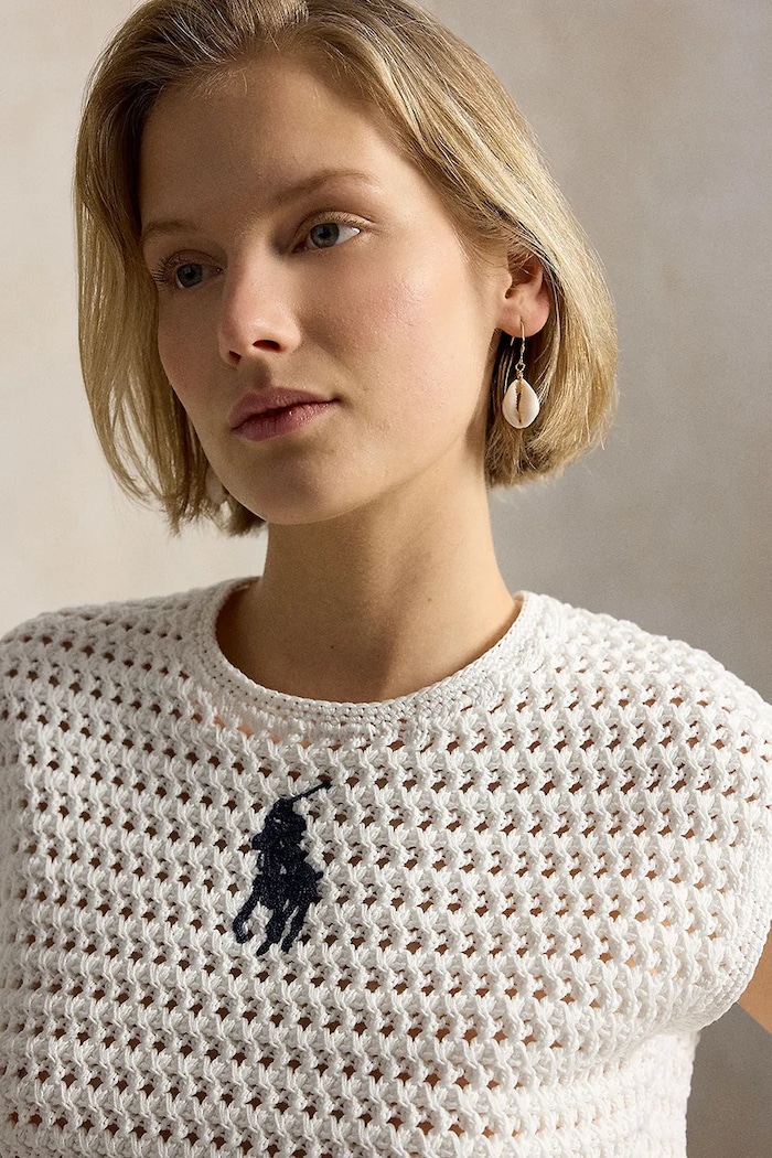 Polo Ralph Lauren пуловер дамски от памук бял 211A12704