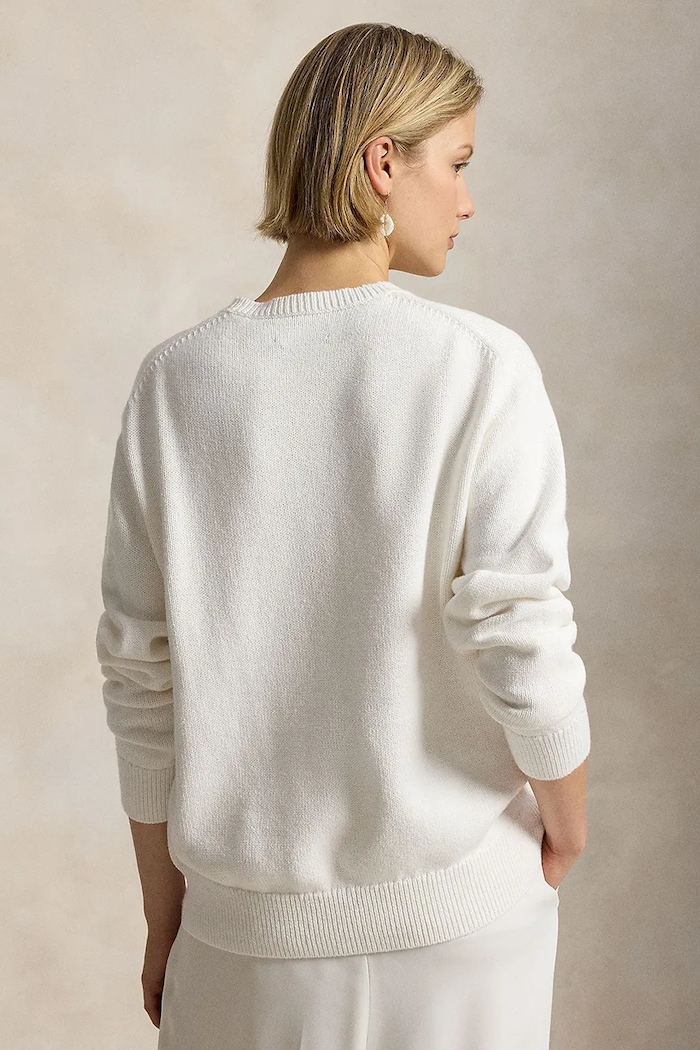 Polo Ralph Lauren sweter damski bawełniany 211B15807 beżowy SS26
