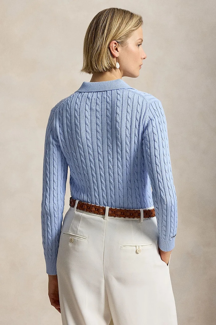 Polo Ralph Lauren sweter damski bawełniany 211B15810 niebieski SS26