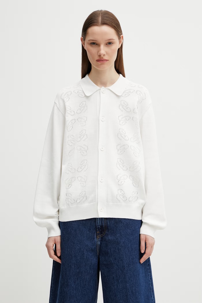 Carhartt WIP W' Signet Cardigan kardigan od pamuka za žene bijela I036173.D6XX