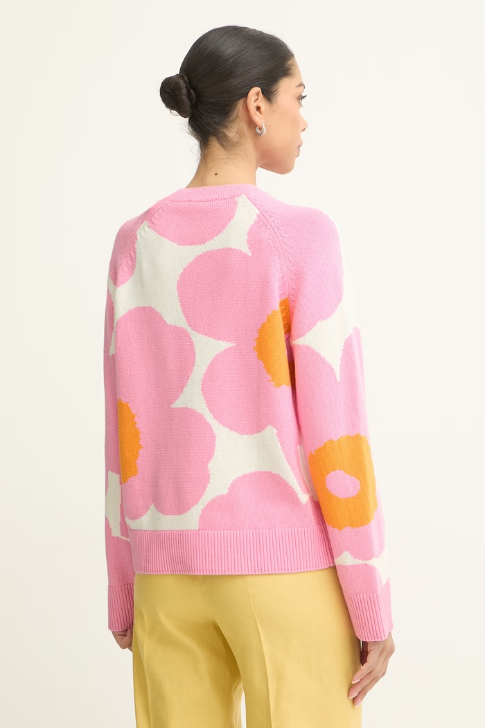 Ρούχα Marimekko Πουλόβερ γυναικείο βαμβακερό 095493 ροζ
