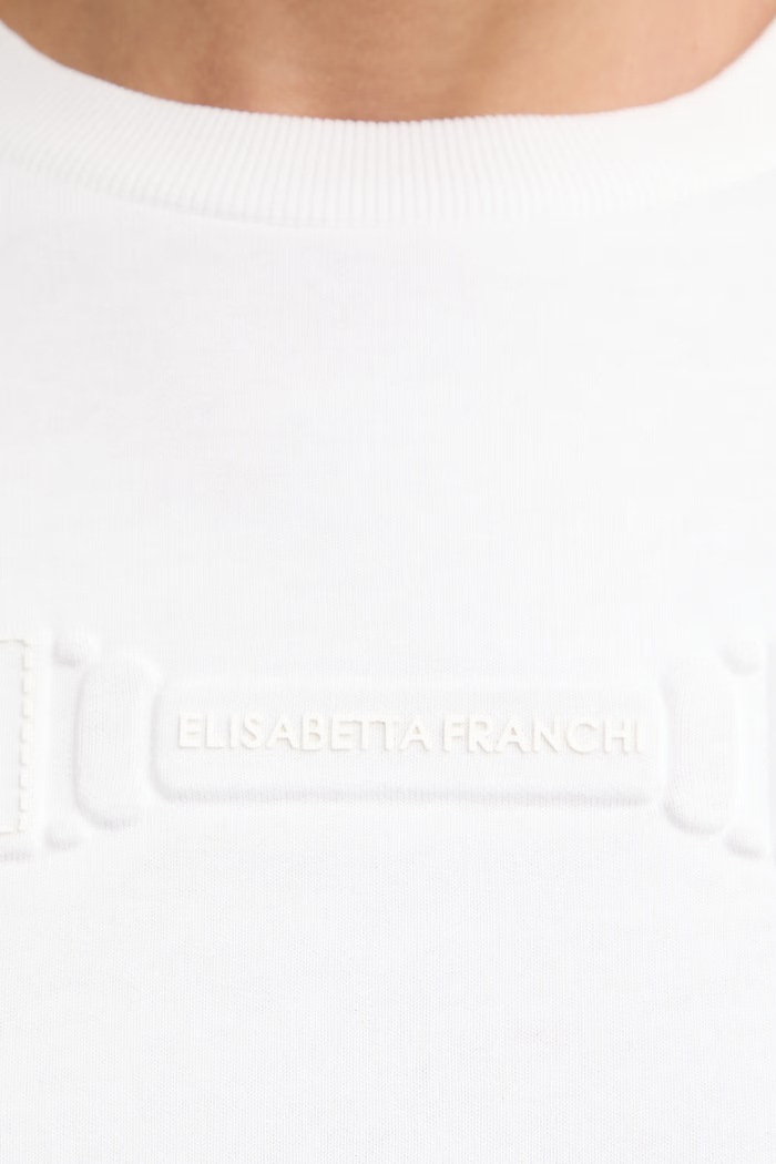 Elisabetta Franchi melegítőfelső női pamuttal MD03P61E1 bézs