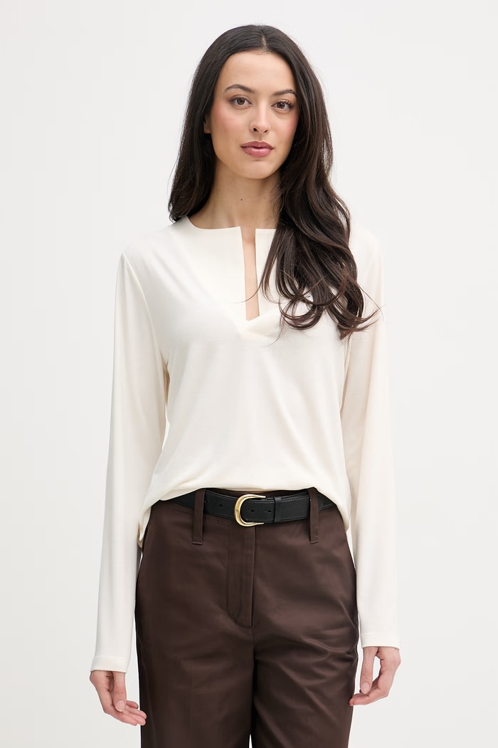 United Colors of Benetton longsleeve pentru femei bej 3TVRD4025