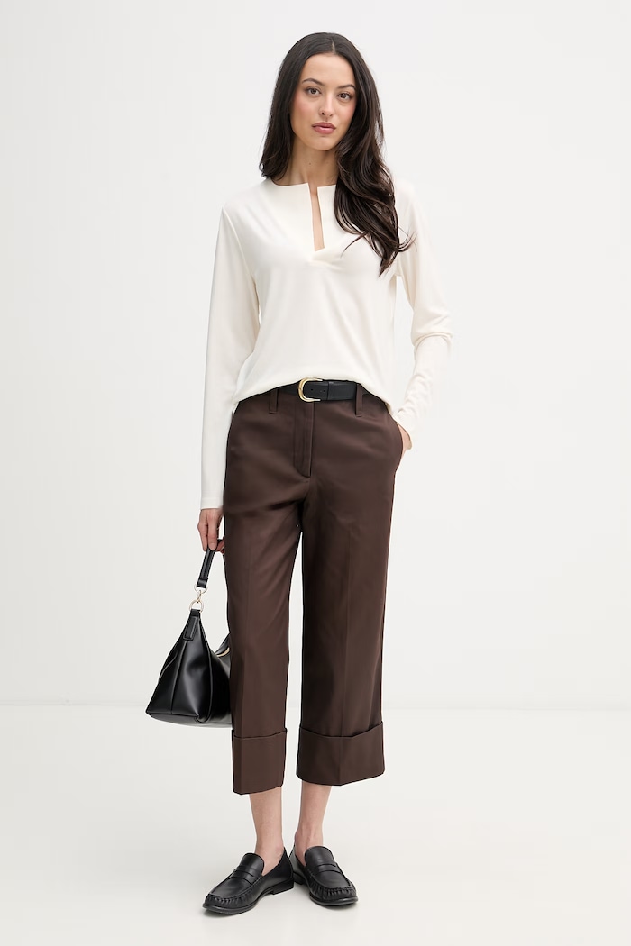 United Colors of Benetton longsleeve pentru femei 3TVRD4025 bej SS26