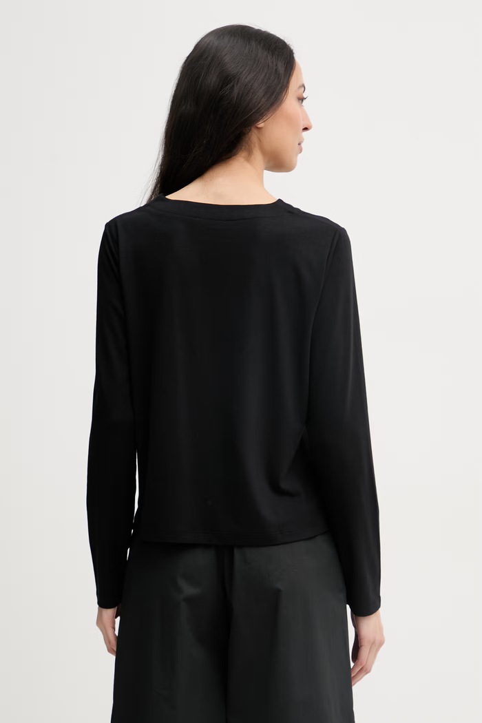 Îmbrăcăminte United Colors of Benetton bluză cu mânecă lungă pentru femei 3TVRD4025 negru