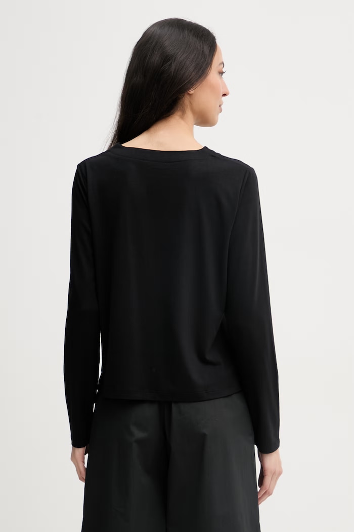 Îmbrăcăminte United Colors of Benetton bluză cu mânecă lungă pentru femei 3TVRD4025 negru