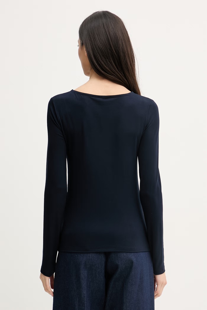 Îmbrăcăminte United Colors of Benetton longsleeve pentru femei, din vâscoză 3Z12D10C2 bleumarin