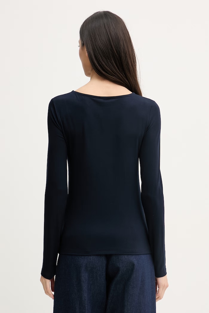 Îmbrăcăminte United Colors of Benetton longsleeve pentru femei, din vâscoză 3Z12D10C2 bleumarin