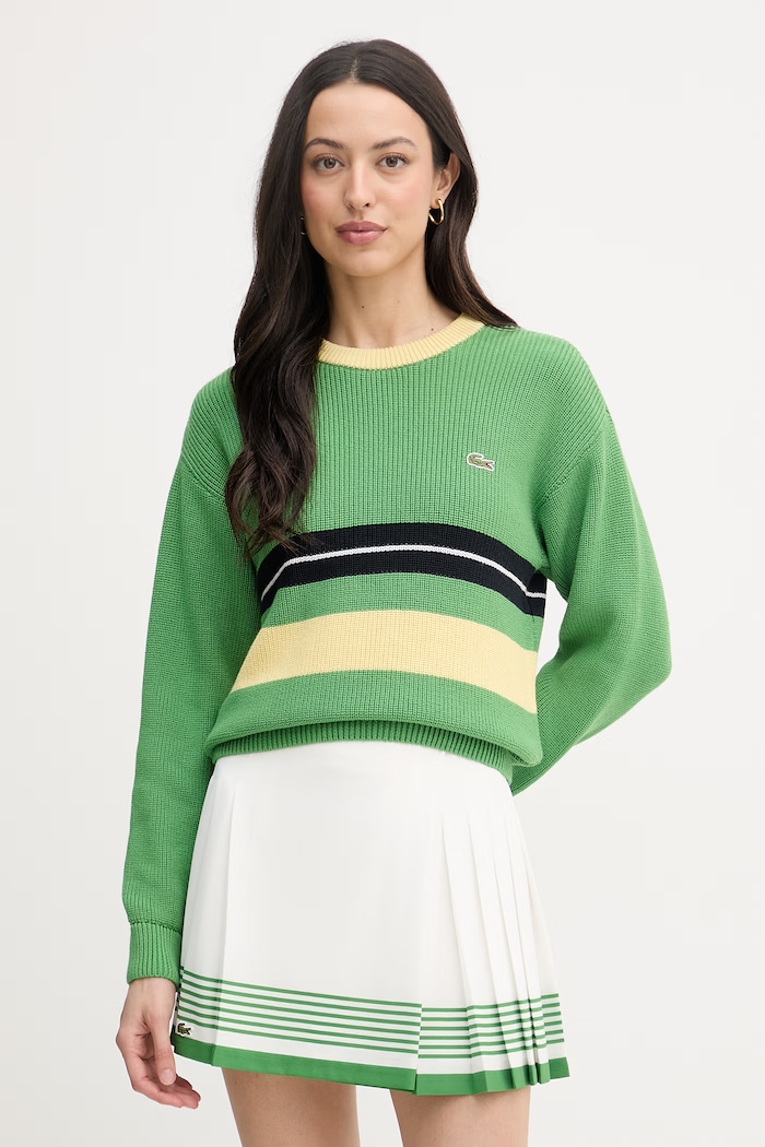 Lacoste sveter dámsky s prímesou vlny zelená AF1815