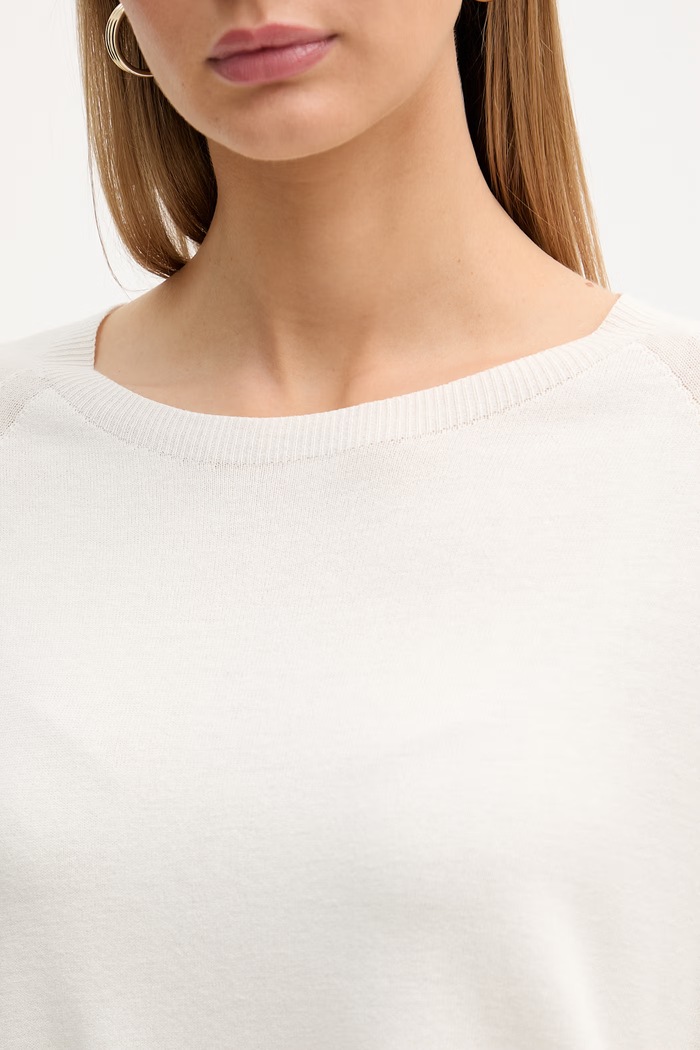 ViCOLO sweter z krótkim rękawem damski z wiskozą 2AB2044 beżowy