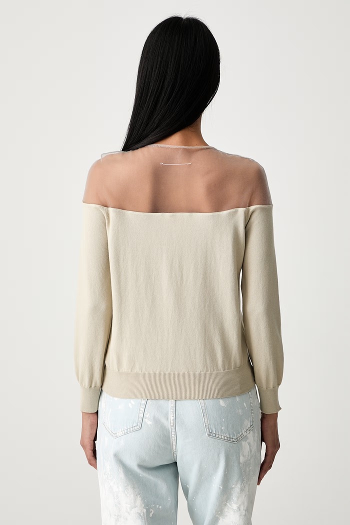 Odzież MM6 Maison Margiela sweter damski z bawełną S62HP0043.M13273 beżowy