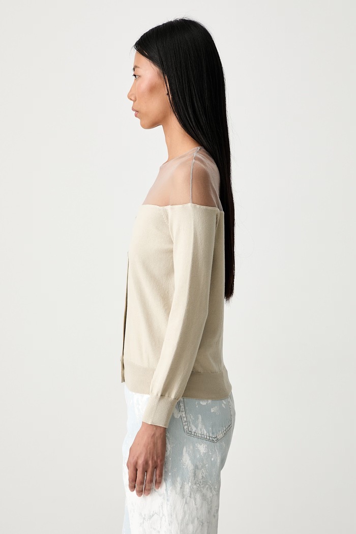 MM6 Maison Margiela sweter damski z bawełną beżowy S62HP0043.M13273