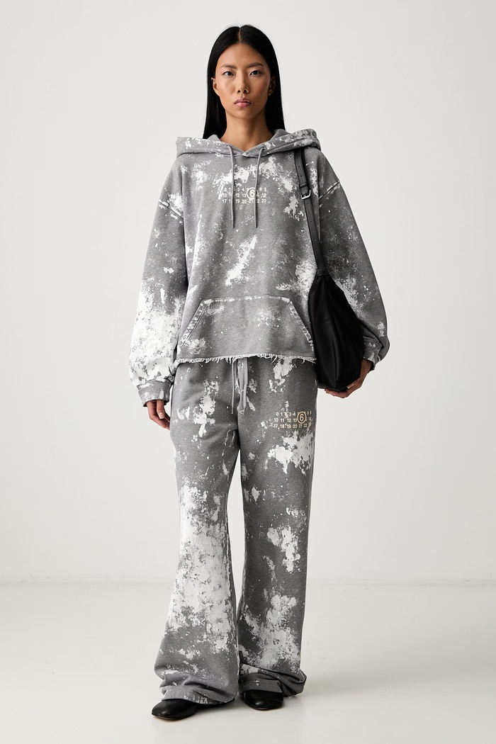 MM6 Maison Margiela bluza z kapturem damska bawełniana S62GU0146.S25337 szary SS26