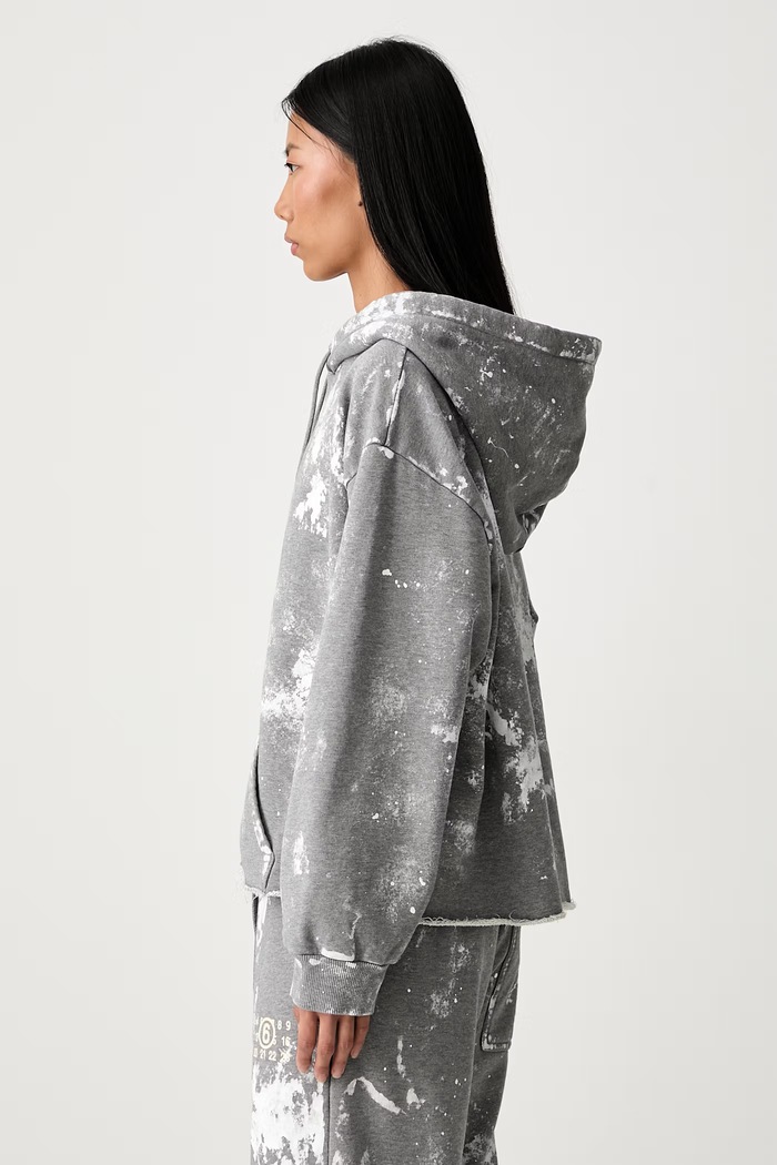 MM6 Maison Margiela bluza z kapturem damska bawełniana szary S62GU0146.S25337