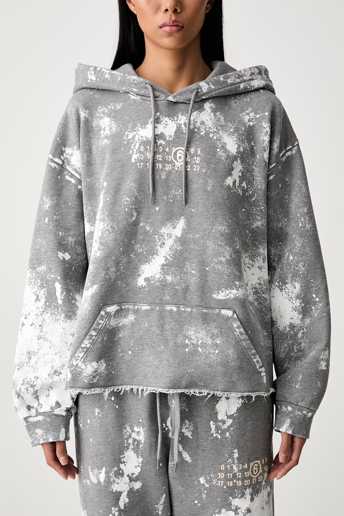 MM6 Maison Margiela bluza z kapturem damska bawełniana S62GU0146.S25337 szary
