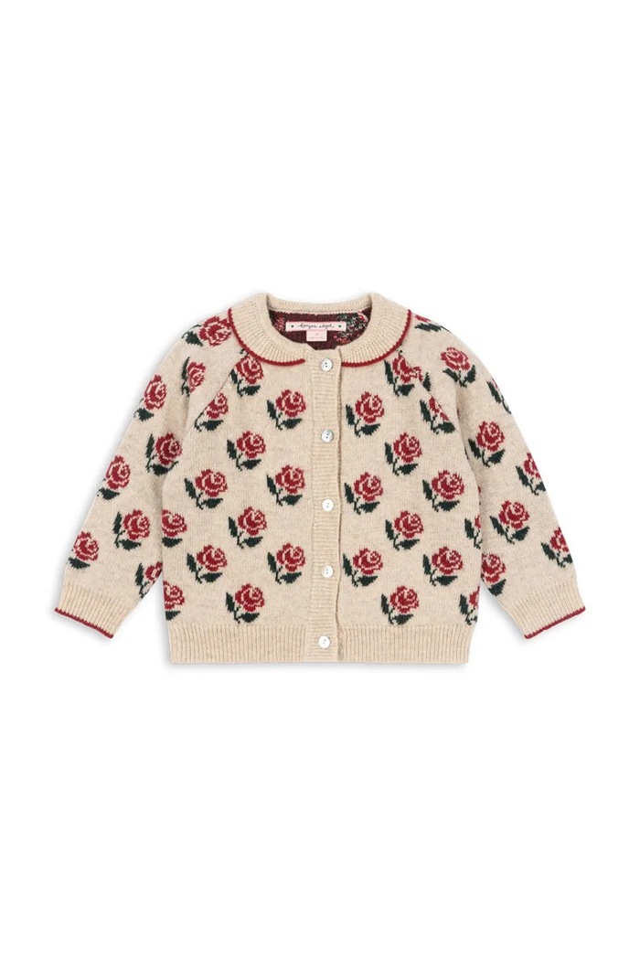 Konges Sløjd kardigan z dodatkiem wełny dziecięcy BELOU KNIT COLLAR CARDIGAN KS104226.PreSpring beżowy SS26