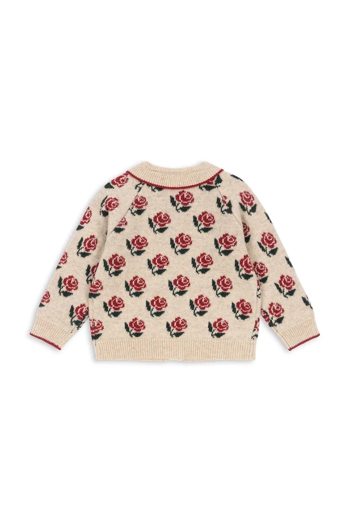 Dziewczynka Konges Sløjd kardigan z dodatkiem wełny dziecięcy BELOU KNIT COLLAR CARDIGAN KS104226.PreSpring beżowy