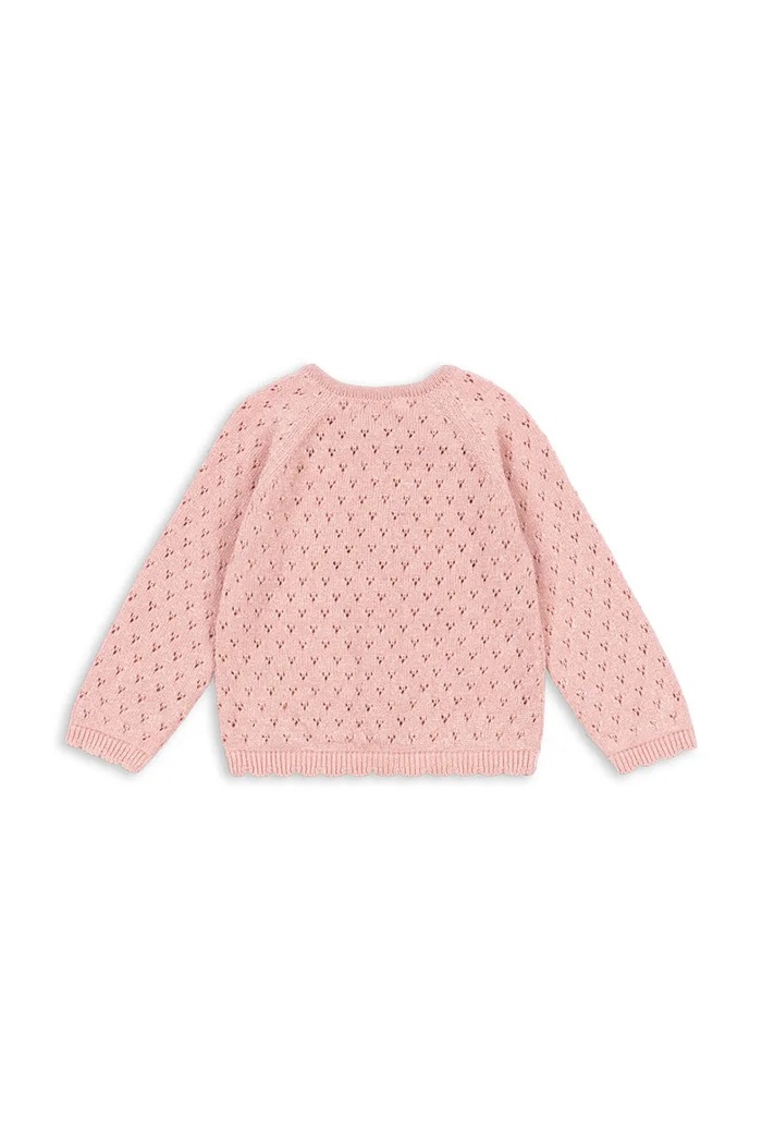 Konges Sløjd cardigan din bumbac pentru copii HANNAH CARDIGAN KS104311.PreSpring roz SS26