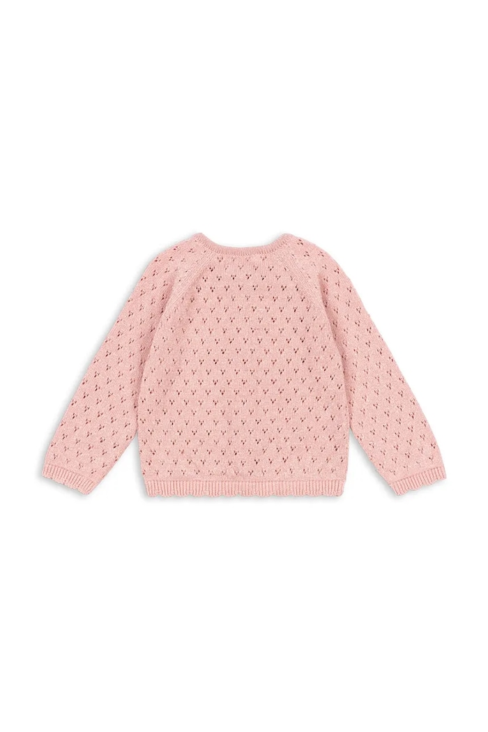 Konges Sløjd cardigan din bumbac pentru copii HANNAH CARDIGAN KS104311.PreSpring roz SS26