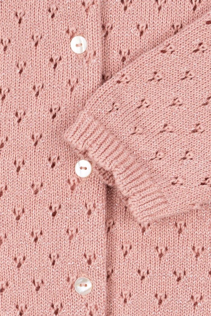 Konges Sløjd cardigan din bumbac pentru copii HANNAH CARDIGAN roz KS104311.PreSpring