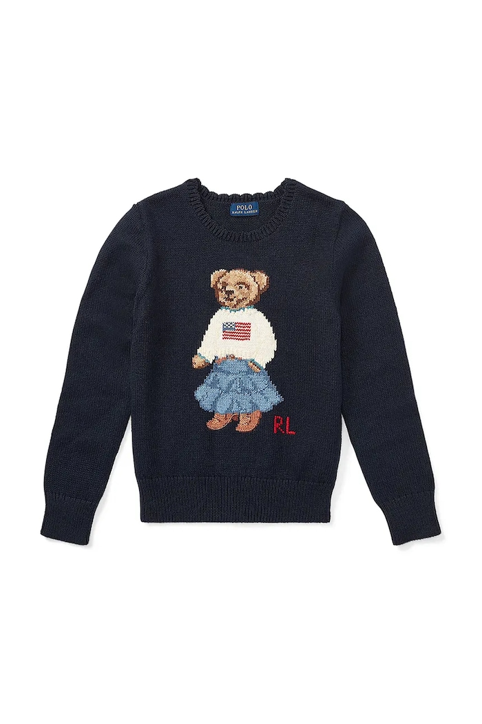 Polo Ralph Lauren sweter bawełniany dziecięcy 313702268001 granatowy SS26