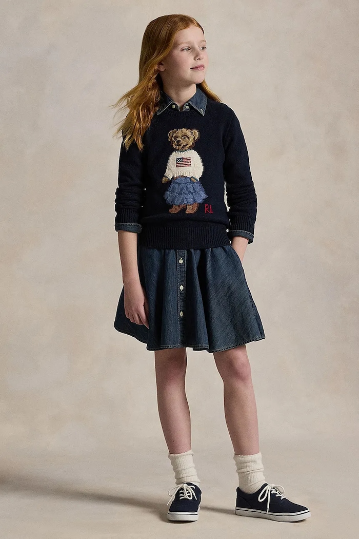 Polo Ralph Lauren sweter bawełniany dziecięcy granatowy 313702268001