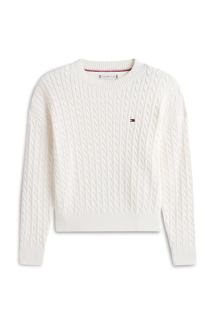 Dětský bavlněný svetr Tommy Hilfiger KG0KG08848.98.122.PPY2 béžová SS26
