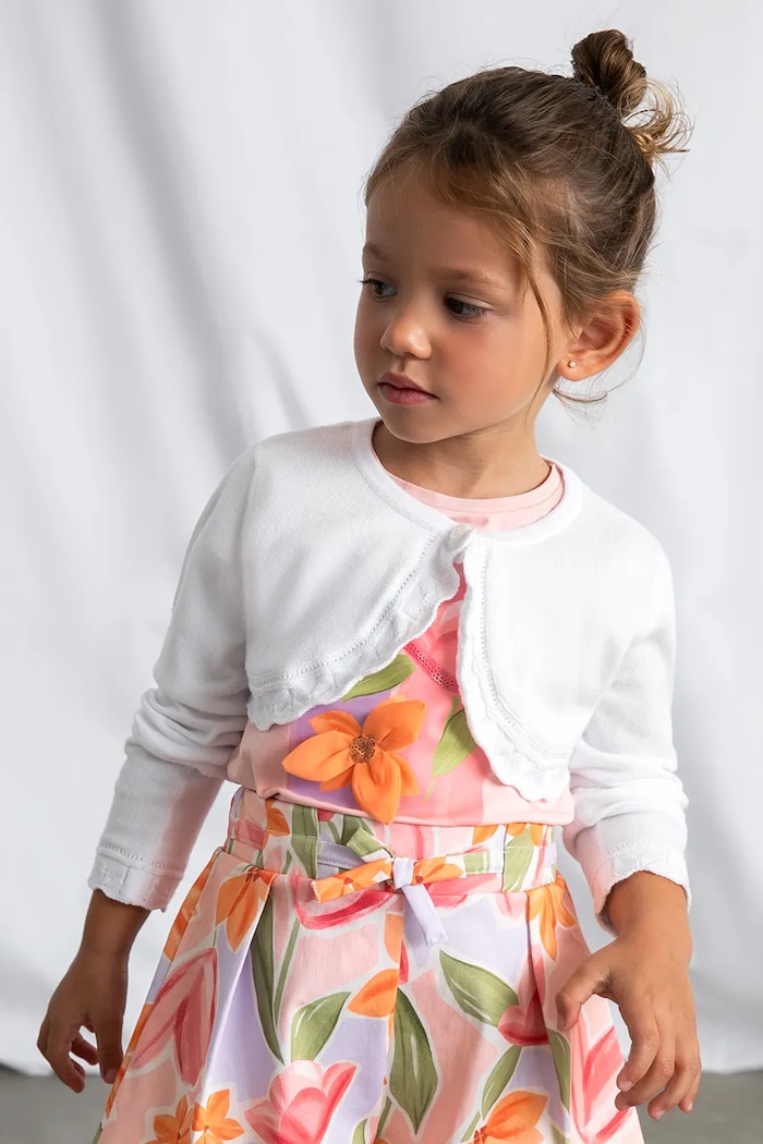 Mayoral cardigan copii uni alb 320.6A.Mini.PPY2