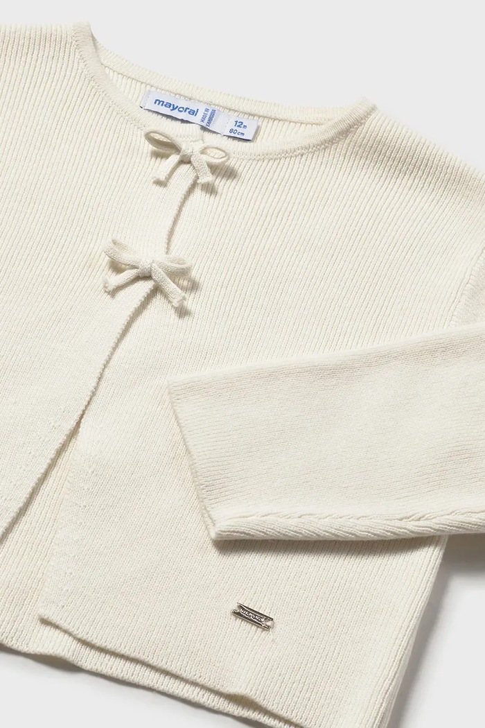 Fete Mayoral cardigan din bumbac pentru copii 1307.4F.Baby.PPY2 bej