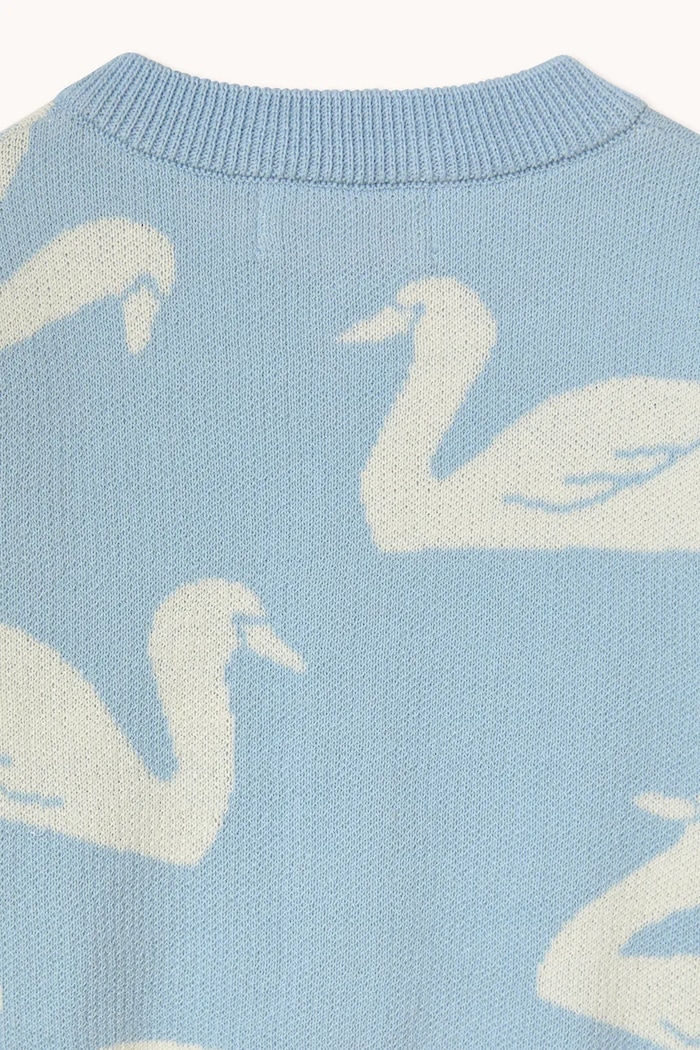 Dievča Detský bavlnený kardigan Tinycottons BIG SWANS BABY CARDIGAN SS26.383 modrá