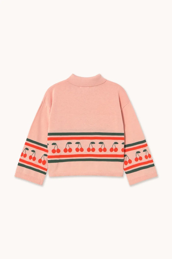 DÍVKA Dětský bavlněný svetr Tinycottons CHERRIES SWEATER SS26.409 růžová
