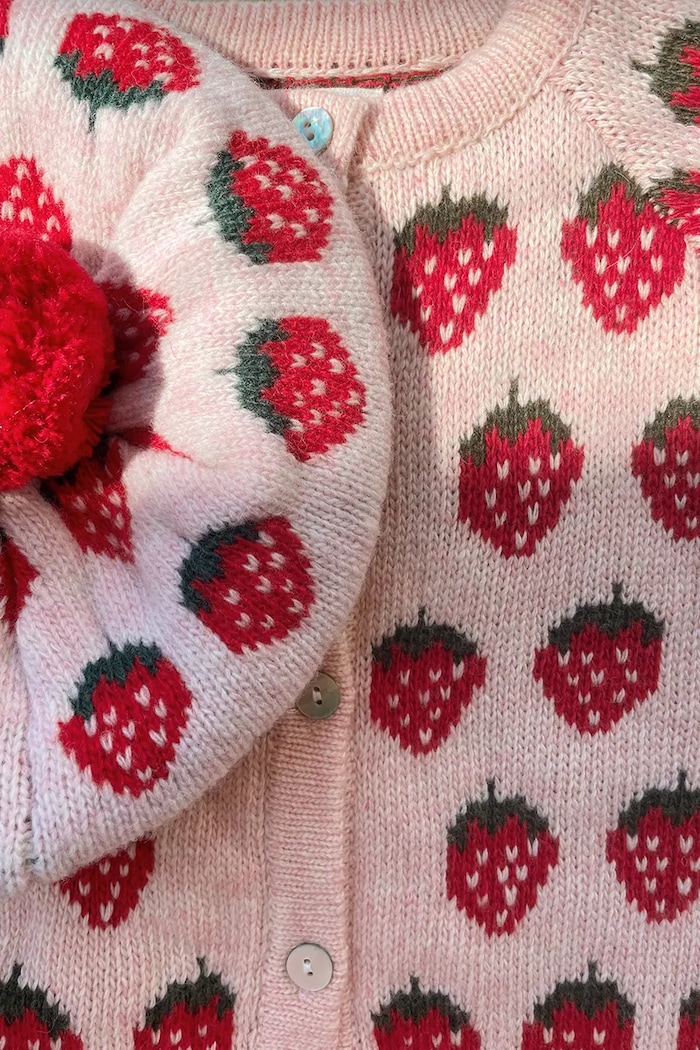 Konges Sløjd kardigan z dodatkiem wełny dziecięcy BELOU KNIT CARDIGAN KS104693.PPY2 różowy