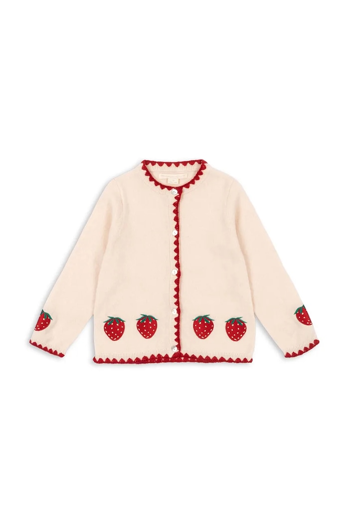 Konges Sløjd kardigan wełniany dziecięcy COLLETTE CARDIGAN KS104749.PPY2 beżowy SS26