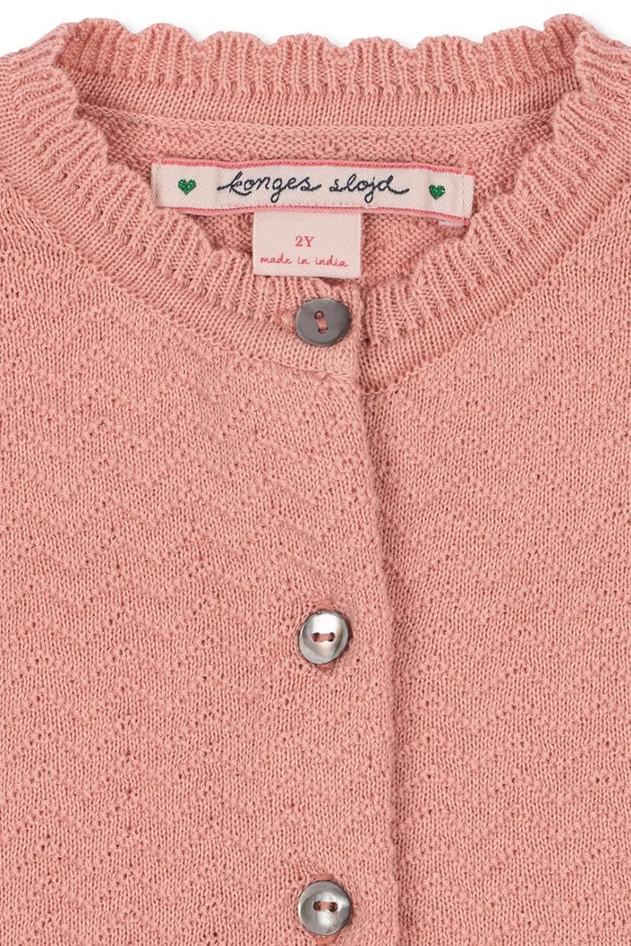 Дівчинка Дитячий бавовняний кардиган Konges Sløjd CYPRES CARDIGAN GOTS KS104755.PPY2 рожевий