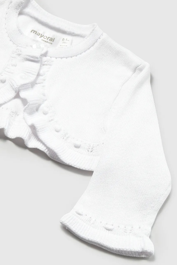 Fete Mayoral Newborn cardigan bebe 318.2L.Newborn.PPY2 alb