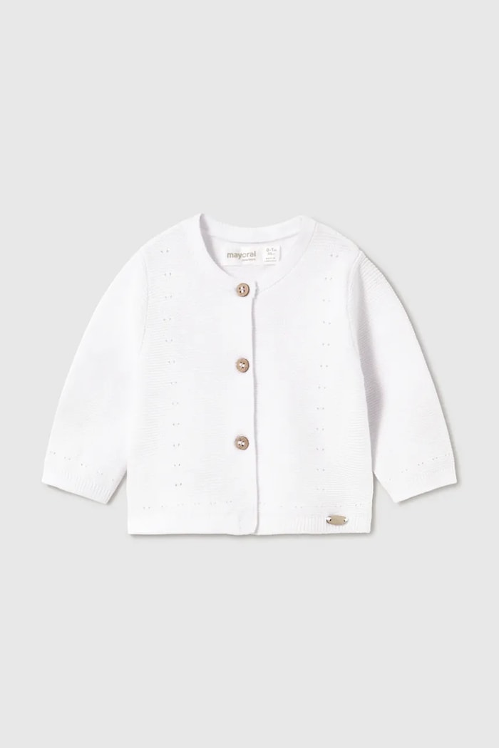 Mayoral Newborn cardigan bebe uni alb 1305.2B.Newborn.PPY2