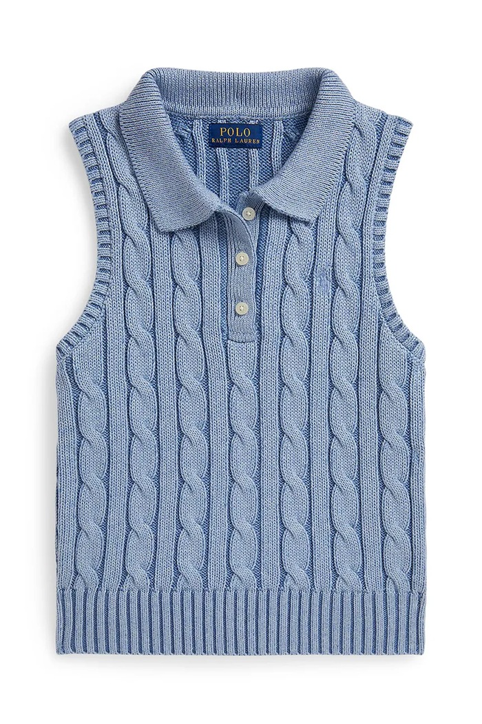 Detská bavlnená vesta Polo Ralph Lauren 313A11248002 modrá SS26