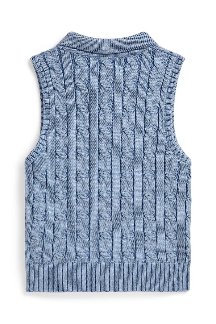 Dievča Detská bavlnená vesta Polo Ralph Lauren 313A11248002 modrá