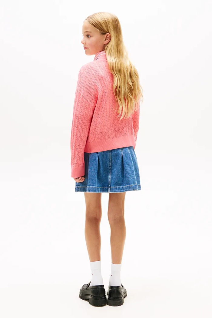 Tommy Hilfiger kardigán detský bavlnený ružová KG0KG09378.128.176.PPY2