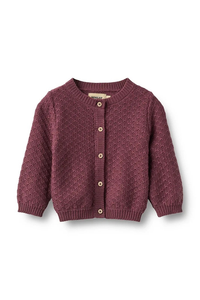 Wheat Cardigan pentru bebeluși din bumbac violet 4534.560.GOTS