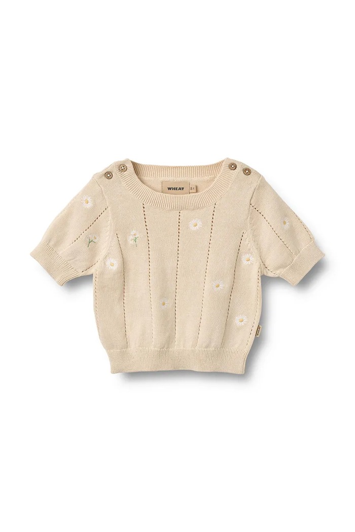 Wheat sweter niemowlęcy bawełniany 4570.560.GOTS beżowy SS26