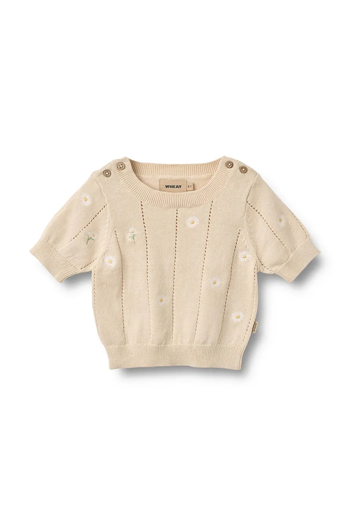 Wheat sweter niemowlęcy bawełniany 4570.560.GOTS beżowy SS26