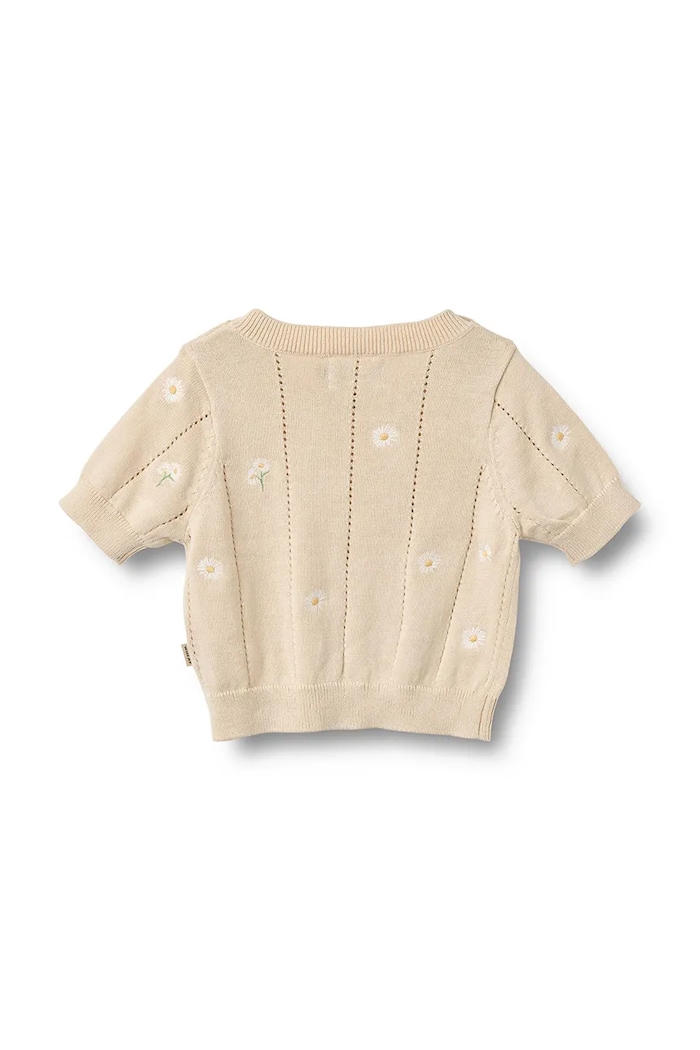 Dziewczynka Wheat sweter niemowlęcy bawełniany 4570.560.GOTS beżowy